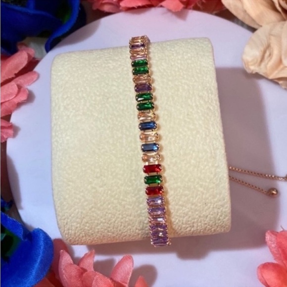Jewelry - Multi Color Baguette Gemstone Bracelet NEW!